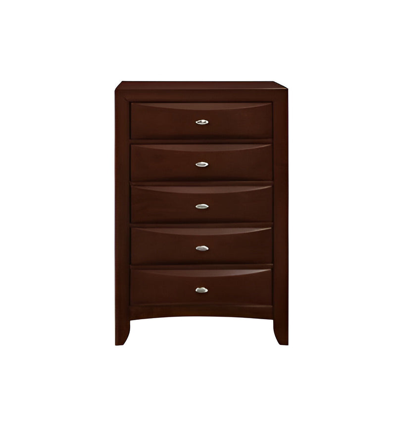 Solid Wood Five Drawer Chest - Espresso