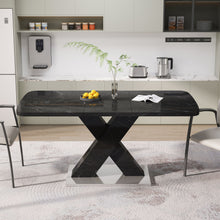 Load image into Gallery viewer, Modern Rectangle Dining Table With Stretchable TopAnd X Shape Legs
