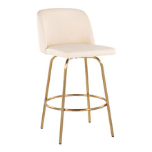 Load image into Gallery viewer, Toriano - Contemporary, Fixed Height Counter Stool With Swivel With Round Footrest (Set of 2)
