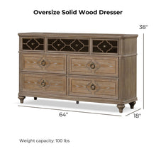 Load image into Gallery viewer, 1 Piece Dresser, Dovetail Drawers, Bedroom Furniture - Oak / Rustic
