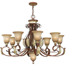 Load image into Gallery viewer, Nine Light Metal Dimmable Chandelier With Shades - Bronze

