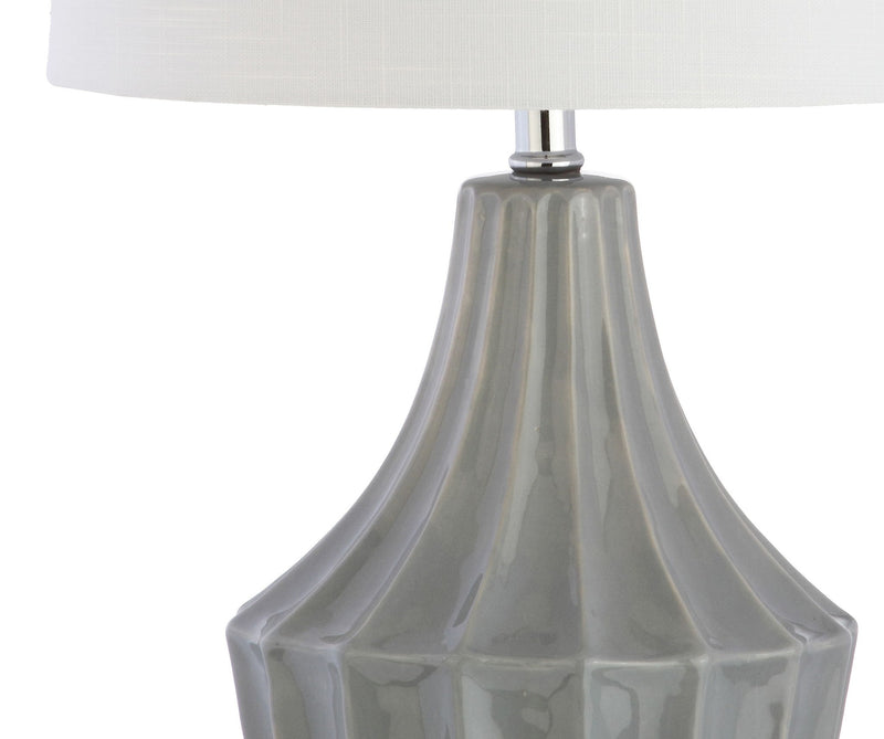 25" Novelty Table Lamp With Drum Shade - Gray