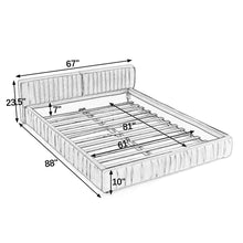 Load image into Gallery viewer, Modern Upholstered Platform Bed Frame With Pleated Design
