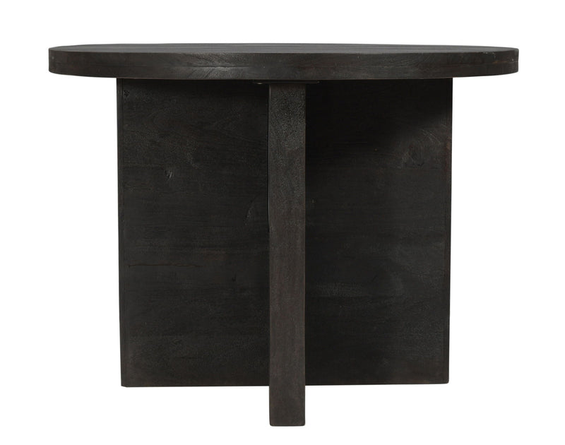 48" Deep Rounded Solid Wood Pedestal Base Dining Table - Taupe