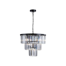 Load image into Gallery viewer, Seven Light Metal Chandelier With Shades - Black
