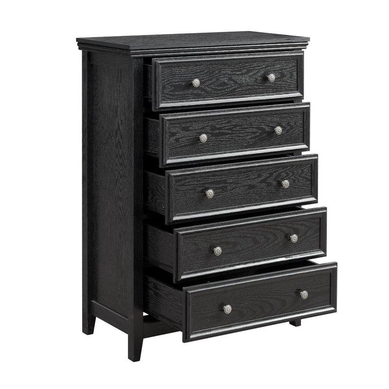 Five Drawer Dresser - Black