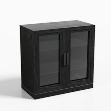 Load image into Gallery viewer, 31" Glass Door Accent Cabinet With Three Shelves - Black And Clear
