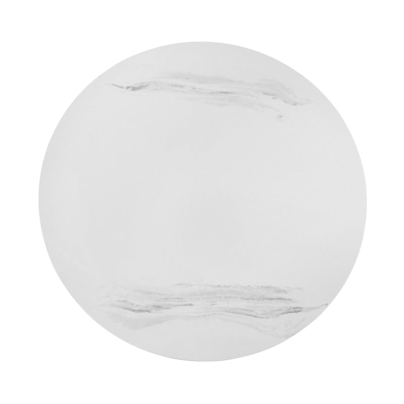 Genuine Marble And Metal Round Coffee Table - White And Black