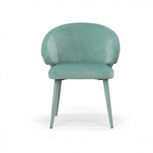 Load image into Gallery viewer, Upholstered Velvet Wing Back Dining Arm Chair - Aqua
