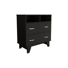 Load image into Gallery viewer, Wood Two Drawer Dresser - Black
