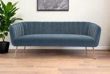 Load image into Gallery viewer, Velvet Sofa With Gold Legs - Gray
