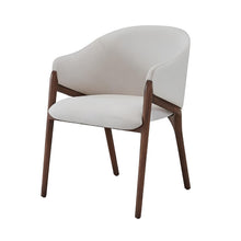 Load image into Gallery viewer, Upholstered Fabric Wing Back Dining Arm Chair - Cream
