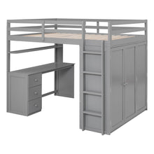 Load image into Gallery viewer, Loft Bed With Drawers, Desk, And Wardrobe
