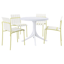 Load image into Gallery viewer, 4 Piece Set Of Modern Color Block Designed Single Chairs With Round Table
