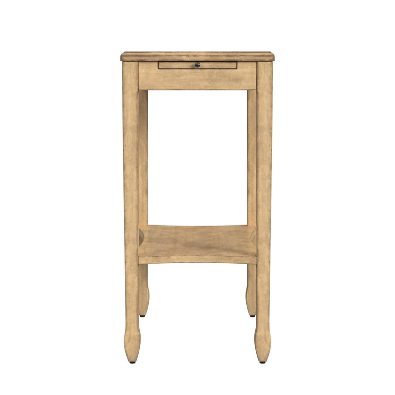 Manufactured Wood Rectangular End Table With Shelf - Beige