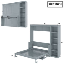 Load image into Gallery viewer, Sturdy Murphy Bed With Desk And Bookshelf
