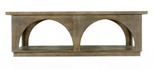 Load image into Gallery viewer, 59" Solid Wood Distressed Floor Shelf Coffee Table With Shelf - Natural
