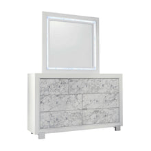 Load image into Gallery viewer, Modern Dresser With 7 Faux Marble Detailed Front Drawer. - White
