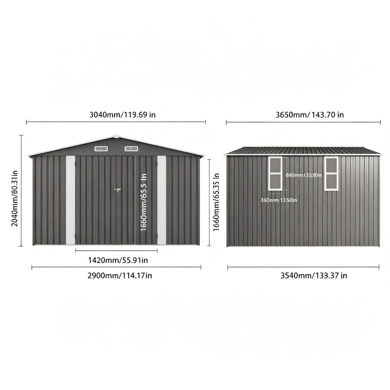 Outdoor Storage Shed With Lockable Doors
