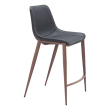 Load image into Gallery viewer, 26" Faux Leather And Steel Counter Height Bar Chairs (Set of 2) - Black / Brown
