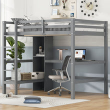 Load image into Gallery viewer, Loft Bed With Built In Desk And Multifunction Shelves
