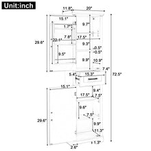 Load image into Gallery viewer, Tall Freestanding Bathroom Storage Cabinet With 2 Doors And Adjustable Shelves
