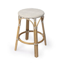 Load image into Gallery viewer, Rattan Backless Counter Height Bar Chair - White And Natural
