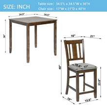 Load image into Gallery viewer, 5 Pieces Dining Table Set, Counter Height Kitchen Table Set With Square Table And 4 Upholstered Chairs
