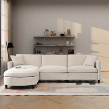 Load image into Gallery viewer, 107.87&#39;Sectional Sofa Couch With 1 Ottoman,Seat Cushion and Back Cushion Removable
