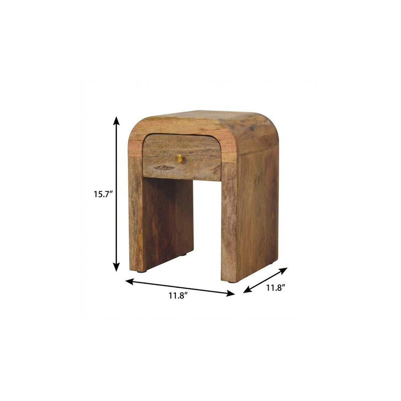 Solid Wood One Drawer Nightstand - Oak