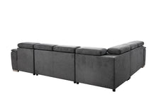 Load image into Gallery viewer, 125&quot; Modern U Shaped 7-seat Sectional Sofa Couch with Adjustable Headrest, Sofa Bed with Storage Chaise-Pull Out Couch Bed for Living Room ,Dark Gray
