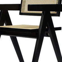 Load image into Gallery viewer, Wood Open Back Dining Arm Chair - Natural / Black
