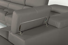 Load image into Gallery viewer, Leather Match Stationary L Shaped Two Piece Sofa Chaise - Gray
