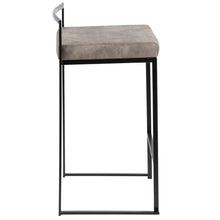 Load image into Gallery viewer, Fuji - Contemporary Stackable Counter Stool (Set of 2) - Black / Stone
