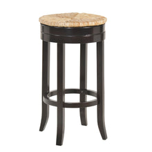 Load image into Gallery viewer, Wood Swivel Backless Bar Height Chair With Footrest 30" - Beige and Dark Brown
