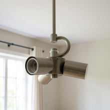 Load image into Gallery viewer, Bulb Three Light Metal Chandelier - Nickel
