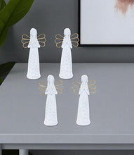 Load image into Gallery viewer, Poly Angel Figurine (Set of 2) - White / Gold
