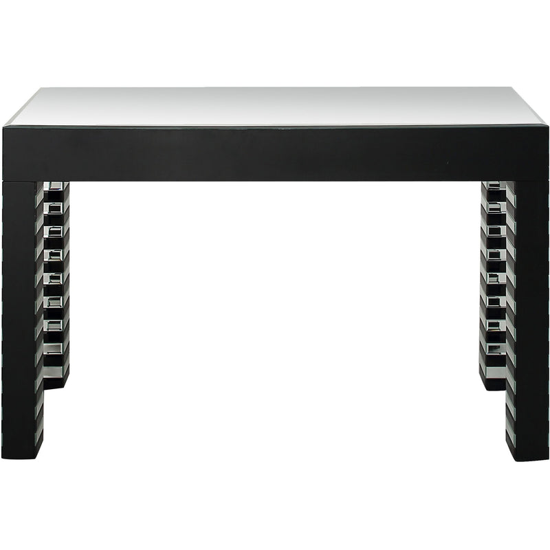 Mirrored Glass Console Table - Silver And Black