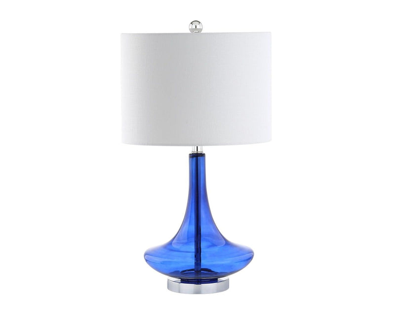 26" Novelty Table Lamps With Drum Shades (Set of 2) - Cobalt