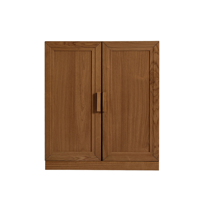 Corner Accent Cabinet With Two Doors (Set of 2) - Walnut