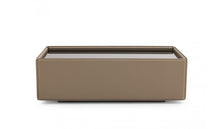 Load image into Gallery viewer, Faux Leather And Glass Rectangular Coffee Table - Beige And Black
