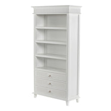 Load image into Gallery viewer, Four Tier Bookcase With Three Drawers - Antiqued White
