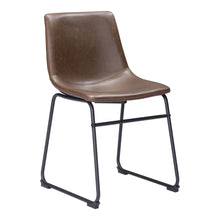 Load image into Gallery viewer, Upholstered Faux Leather Dining Side Chairs (Set of 2) - Espresso / Black
