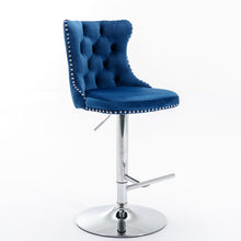 Load image into Gallery viewer, Swivel Barstools Adjusatble Seat Height From 25-33", Modern Upholstered Base Bar Stools With Backs Comfortable Tufted For Home Pub And Kitchen Island (Set of 2)
