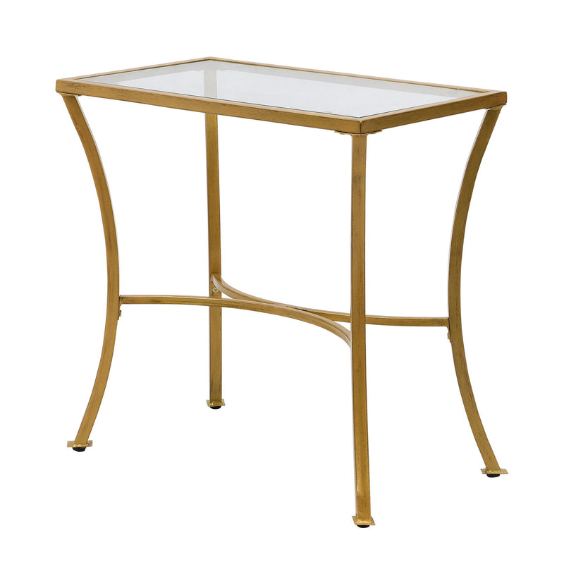 Metal Round End Table - Antique Nickel