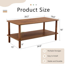 Load image into Gallery viewer, Modern 2 Tier Coffee Table With Open Storage Shelf For Living Room
