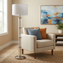Load image into Gallery viewer, Nimbus - Floor Lamp With 3 Way Rotary Switch Clear Body Base - Silver Gray / White
