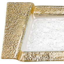 Load image into Gallery viewer, 13" Glass Snack Or Vanity Tray - Clear / Gold
