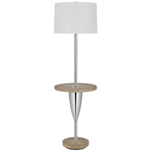 Load image into Gallery viewer, Tray Table Floor Lamp With White Square Shade - Chrome
