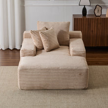 Load image into Gallery viewer, Oversized Chaise Lounge Chair Cozy Cloud Couch With 3 Throw Pillows And Wide Armrest
